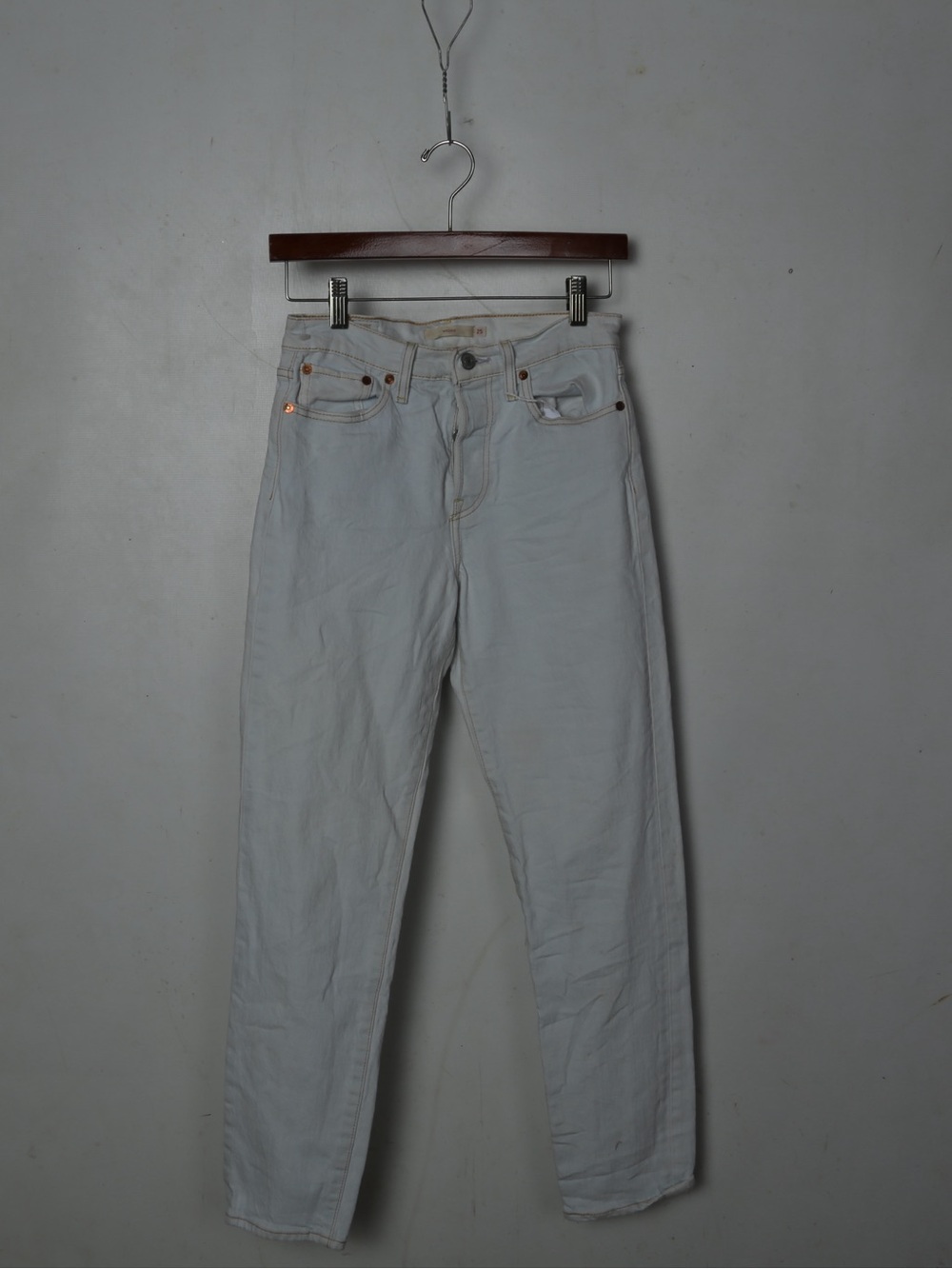 Levi's High-Rise White Straight Jeans